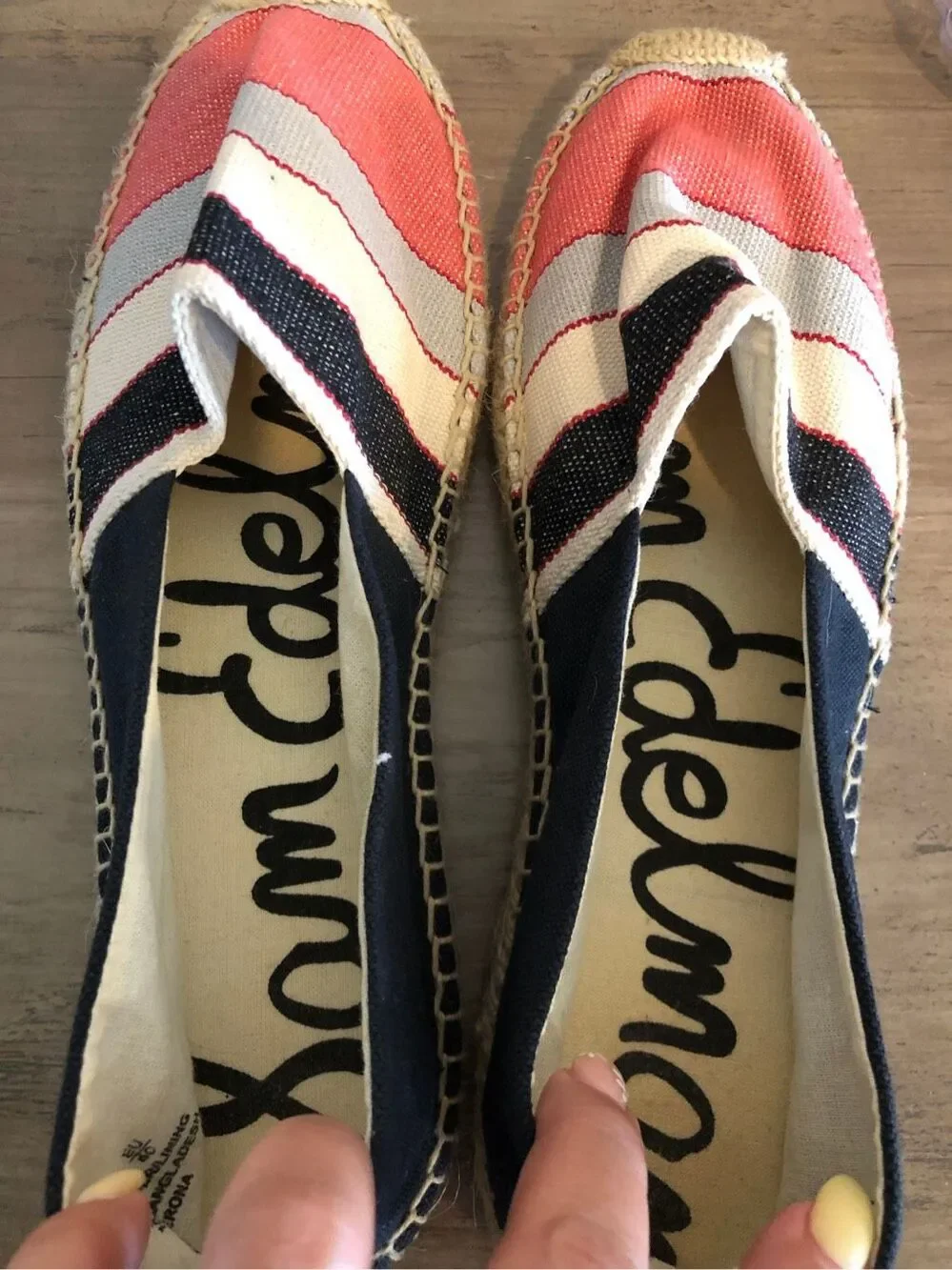 NWOB Sam Edelman sz 10 Striped Espadrille Flats Slip-on Nautical Coastal